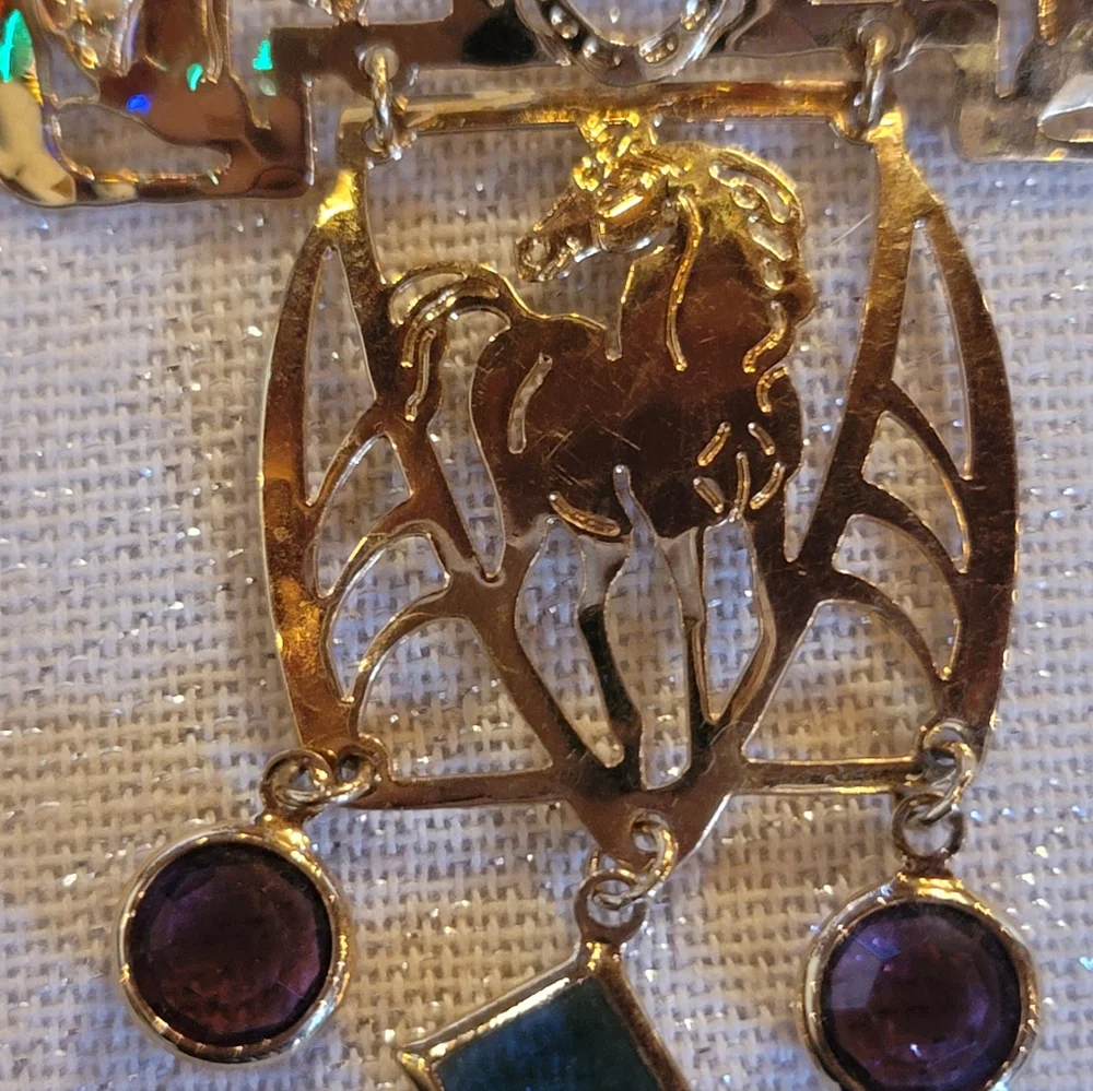 Vintage WILD BRYDE Gold Plated Crystal Pin Brooch - Picture 4 of 5